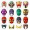 Hero mask characters vector flat icons