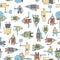 Hero seamless pattern.