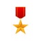 Hero of the Soviet Union gold star award. Illustration on white background. Vector stock illustration