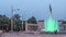 The heroes monument of the red army in schwarzenbergplatz day to night timelapse at night with colorful light fountain