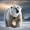 A heroic polar bear with an icy emblem on its chest, defending the Arctic from threats3