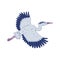 Heron in flight isolate on white background. Vector graphics