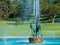 Heron fountain in a public park, Glendale Los Angeles
