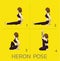 Heron Pose Yoga Manga Tutorial How Cartoon Vector Illustration