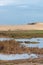 Heron at Praia da Foz do Sizandro beach in Torres Vedras, Portugal