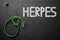 Herpes Concept on Chalkboard. 3D Illustration.