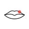 Herpes on Lips Line Icon. Labial Linear Sore Canker Pictogram. Blister, Fever, Sore, Infection on Lips Outline Icon
