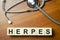 HERPES word made with building blocks