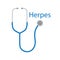 Herpes word and stethoscope icon