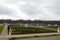 Herrenhausen gardens view from top of cascade winter overcast cloudy