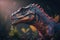 Herrerasaurus Colorful Dangerous Dinosaur in Lush Prehistoric Nature by Generative AI