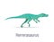 Herrerasaurus. Theropoda dinosaur. Colorful vector illustration of prehistoric creature herrerasaurus in hand drawn flat