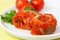 Herring fish roll in tomato sauce