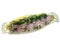 Herring sliced with lemon onion and greens