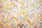 herringbone patterned terrazzo flooring