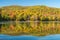 Hertel Lake in Quebec with Autumn colors