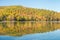 Hertel Lake in Quebec with Autumn colors