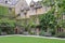 Hertford College Old Quad with english lawn & decorative trees, Oxford, United Kingdom