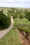 Herxheim am berg, Rheinland Pfalz, Germany - May 11, 2014: People stroll through the vineyards on a wine walk