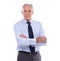 Hes the boss. Studio portrait of a senior businessman against a white background.