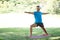 Hes found a tranquil yoga spot. Full length shot of a handsome mature man doing yoga outdoors.