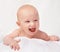 Hes his moms little angel. Cropped shot of an adorable baby boy in a studio.