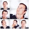 Hes a multi-faceted man. Composite shot of the many expressions of people.