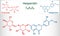 Hesperidin, rutinose, hesperetin molecule. Flavonoid, favanone glycoside, drugs for treatment of venous disease. Structural