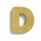 Hessian letter D - Capital 3d jute font - suitable for fabric, design or decoration related subjects