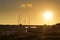 Heswall boatyard mooring and slipway Sunset