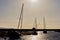 Heswall boatyard mooring and slipway Sunset