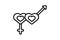 Hetero line icon valentines day sign flat minimalist symbol art