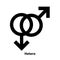 Hetero Symbol icon. Gender icon. vector sign isolated on a white background illustration