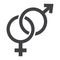 Heterosexual glyph icon, valentines day