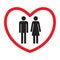 Heterosexual love icon. Man and woman