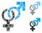 Heterosexual symbol Mosaic Icon of Rugged Parts