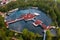 Heviz, Hungary - Aerial view of Lake Heviz, the worldâ€™s second-largest thermal lake and holiday spa destination at Zala county