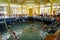 Heviz, Hungary - September 27, 2018: Pool in in the house in therapeutic lake Heviz in Hungary