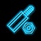 hex standoffs neon glow icon illustration