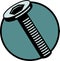 Hex threaded bolt or screw. Vector file available