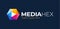 Hexa media play vector Logo. hex shape frame tech industry logo template. Abstract media triangle hexagon logotype with play arrow