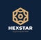 Hexa Star Logo. Vector hexa shape with star inside. Simple mechanic logo concept