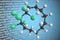 Hexabromocyclododecane scientific molecular model, 3D rendering