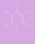 Hexachlorobenzene perchlorobenzene, HCB banned fungicide molecule. Persistent Organic Pollutant and probable human carcinogen.