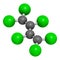 Hexachlorobutadiene (HBCD) solvent molecule. Also used as algicide and herbicide