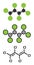 Hexachlorobutadiene (HBCD) solvent molecule. Also used as algicide and herbicide