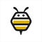 Hexagon bee and honey logo symbols. Vector illustration