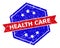 Hexagon Bicolor HEALTH CARE Rubber Stamp with Rubber Style