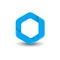 Hexagon - Branding blue color hexagon vector logo concept illustration. Design element