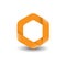 Hexagon - Branding orange color hexagon vector logo concept illustration. Design element